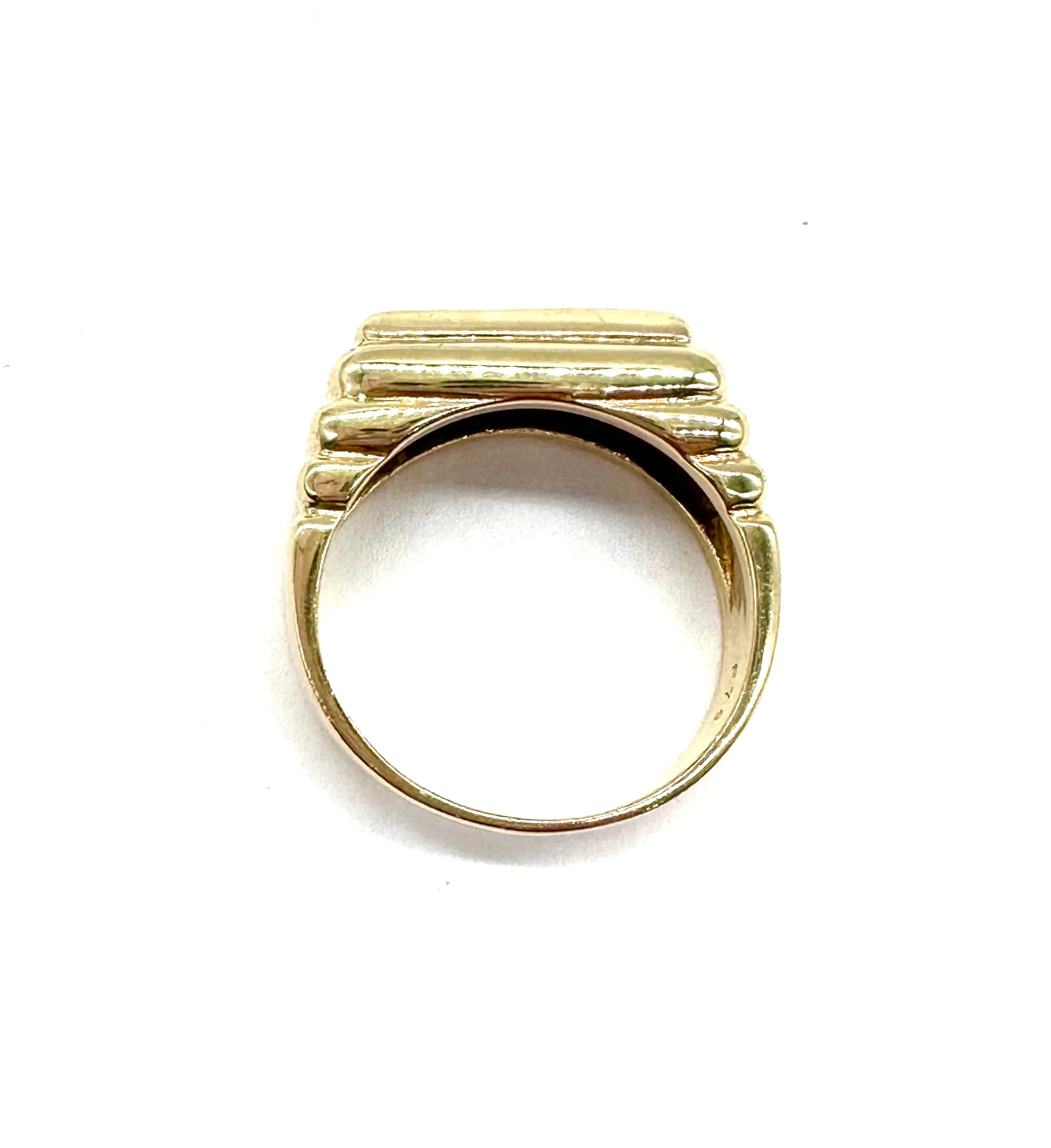 Gents Diamond Baguette Ribbed Ring