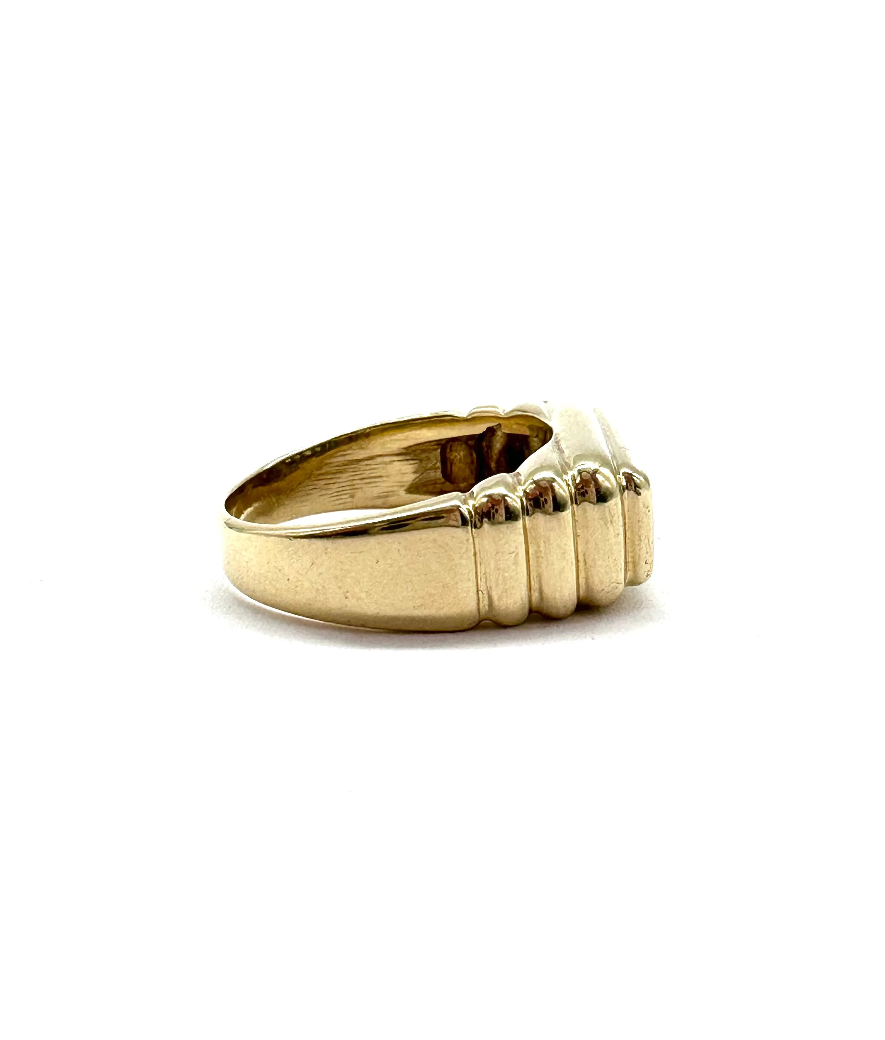 Gents Diamond Baguette Ribbed Ring