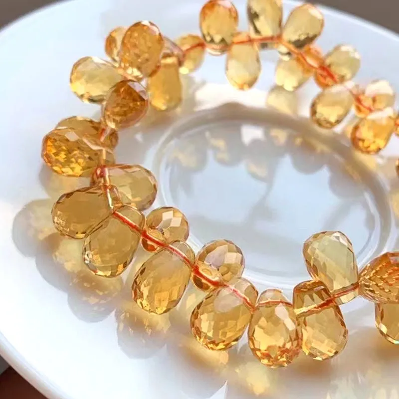 Glimmery Golden Citrine Beaded Bracelet for Women