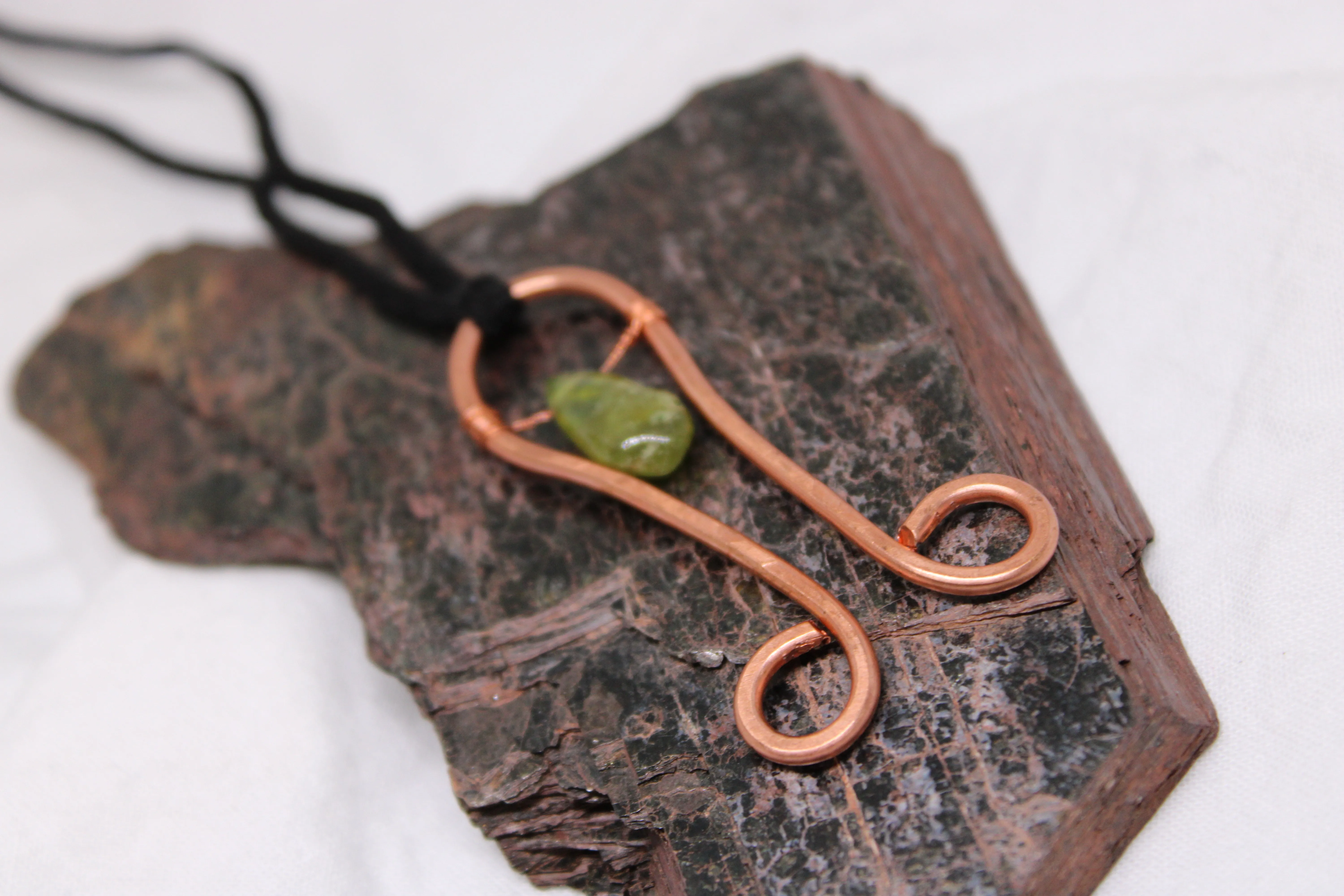 Green Vesuvianite Copper Pendant