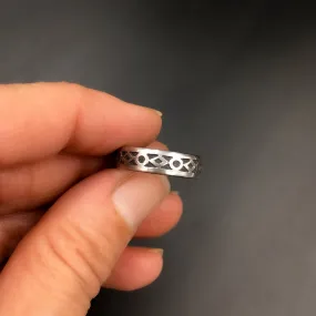 Handmade 5mm Sterling Silver Gothic Patterned Ring Band