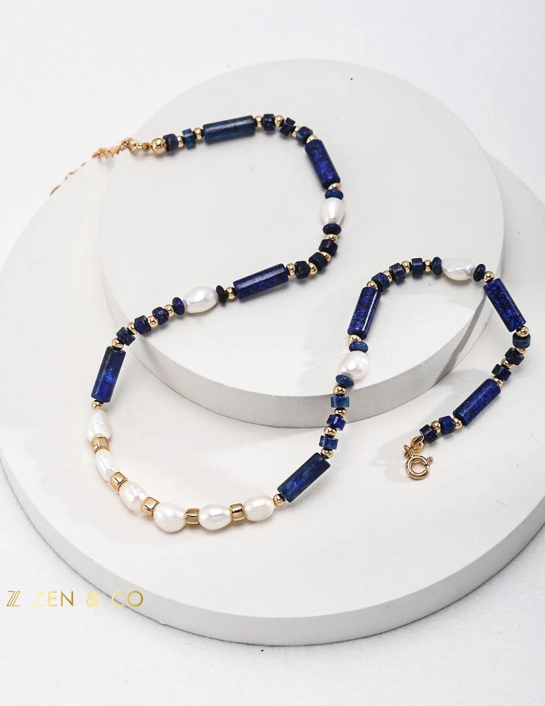 HEMA Lapis Lazuli and Pearl Necklace