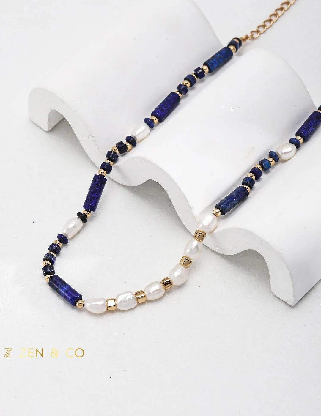 HEMA Lapis Lazuli and Pearl Necklace