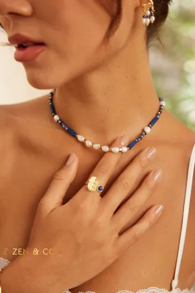 HEMA Lapis Lazuli and Pearl Necklace