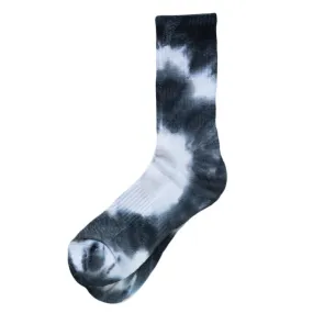High Ankle Athletic Tie Dye Socks (Black   White)