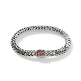 Icon Bracelet, Sterling Silver, Garnet Pavé, 6.5MM - BBS90422RVBLS2GA