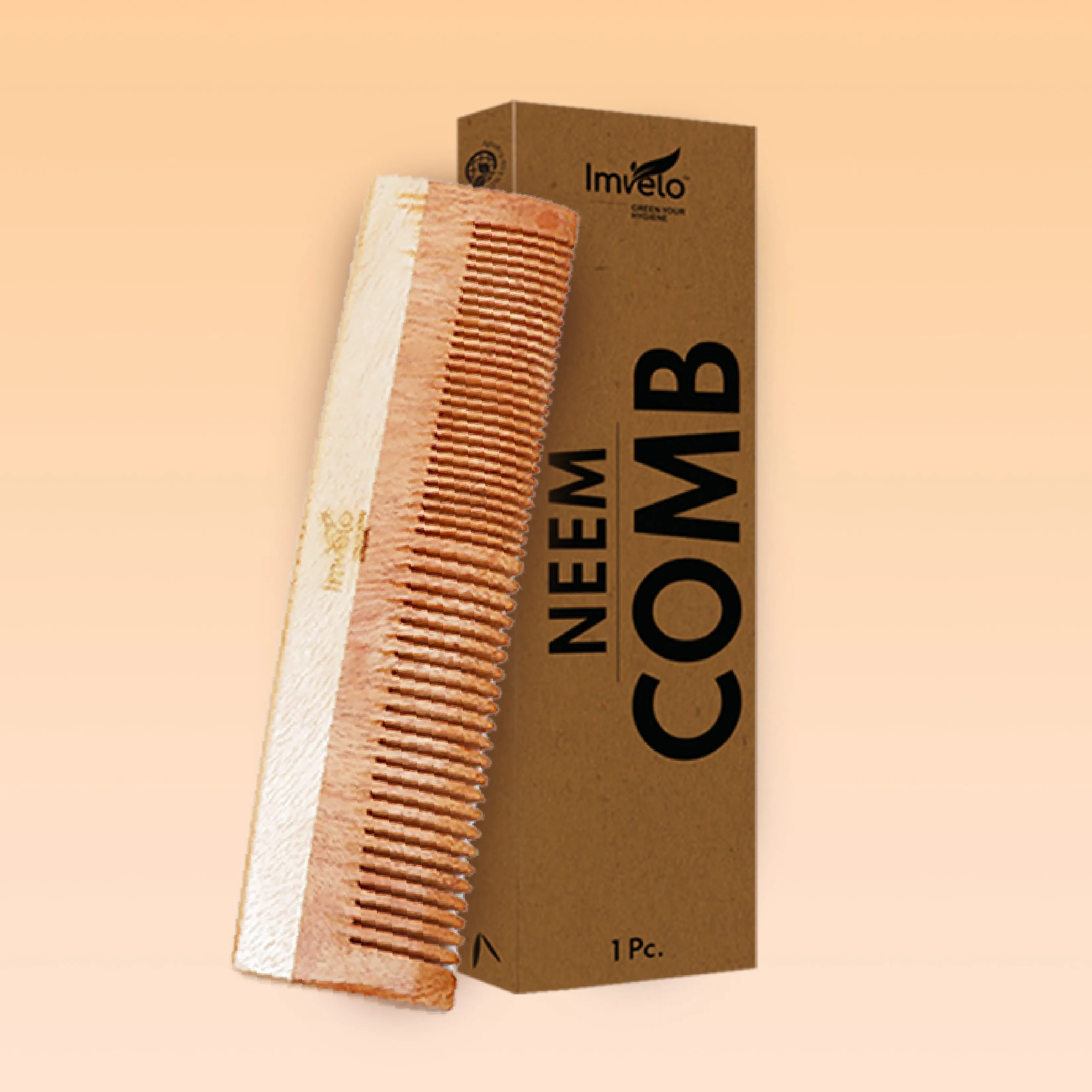 Imvelo Wooden Neem Comb | Skin Friendly | Static-Resistant | Easy Grip | For Gifting & Personal Use