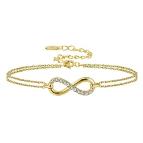 Infinity Bangle Decorative 5A CZ Round Brilliant Cut