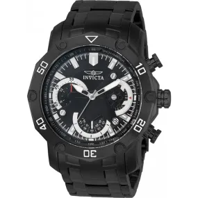Invicta Men's  Pro Diver Stainless Steel Chronograph Black Dial and Bracelet Watch 22763