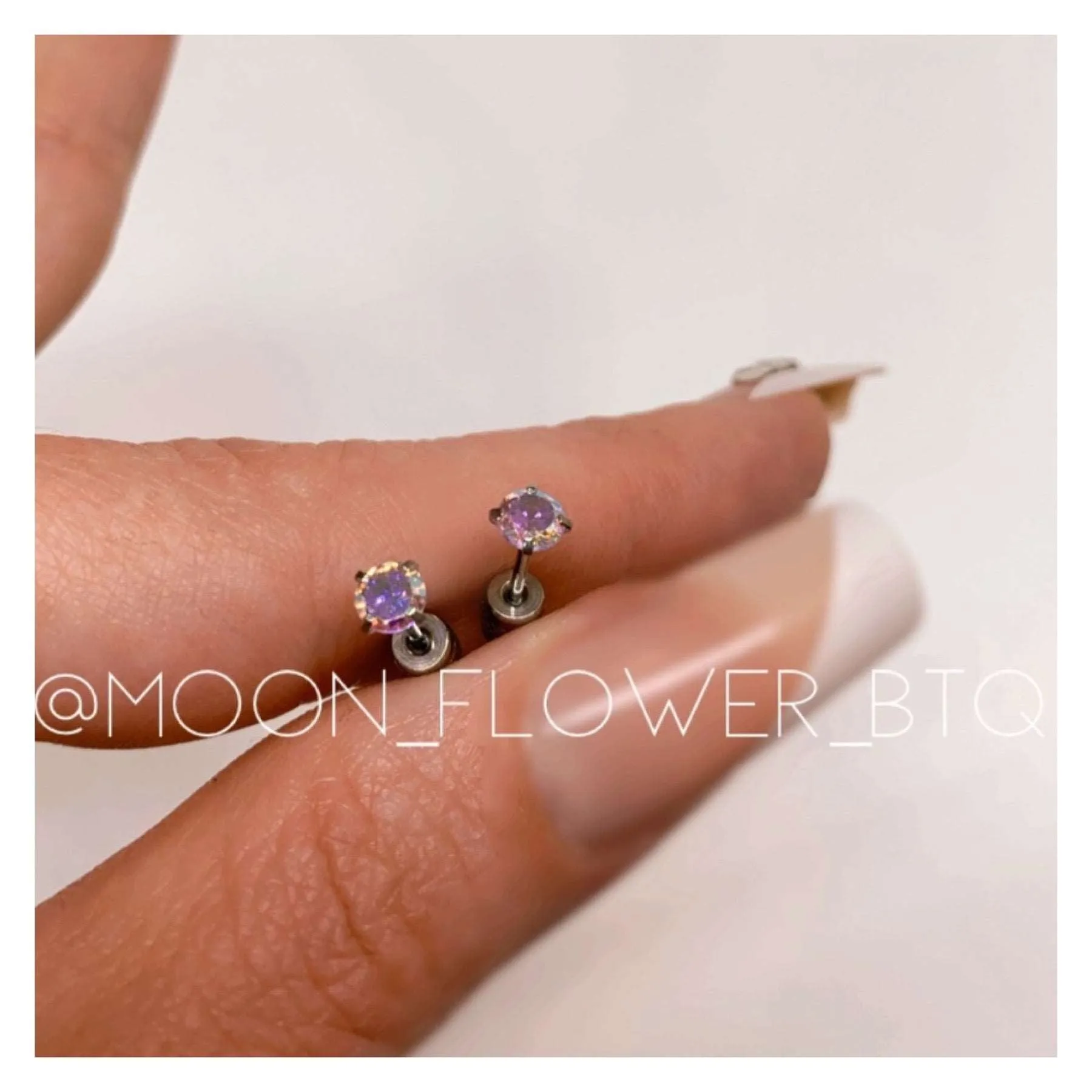 Iridescent CZ Double Ended Earrings