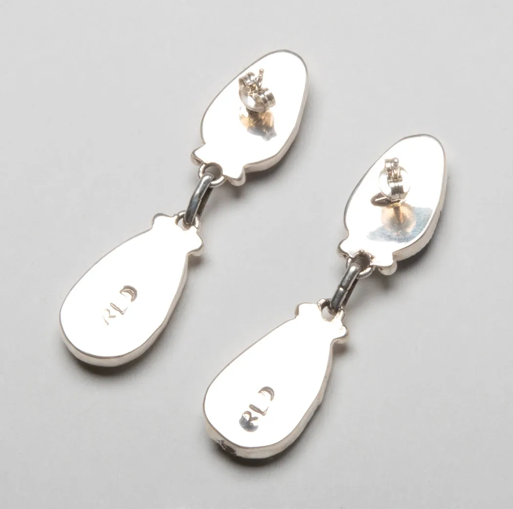Lapis & Serpentine Drop Earrings