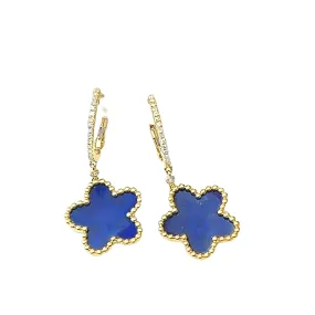Lapis Lazuli Flower Drop Earrings
