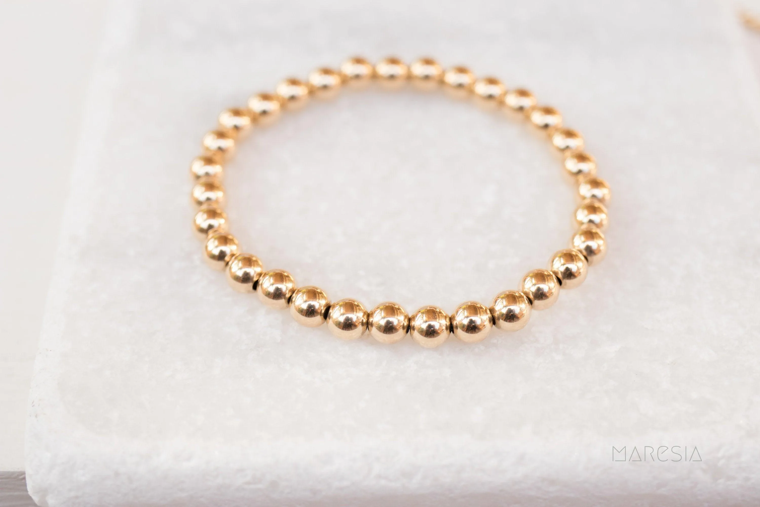 Large Beads Sterling Silver or Gold Filled Bracelet ~ MB010