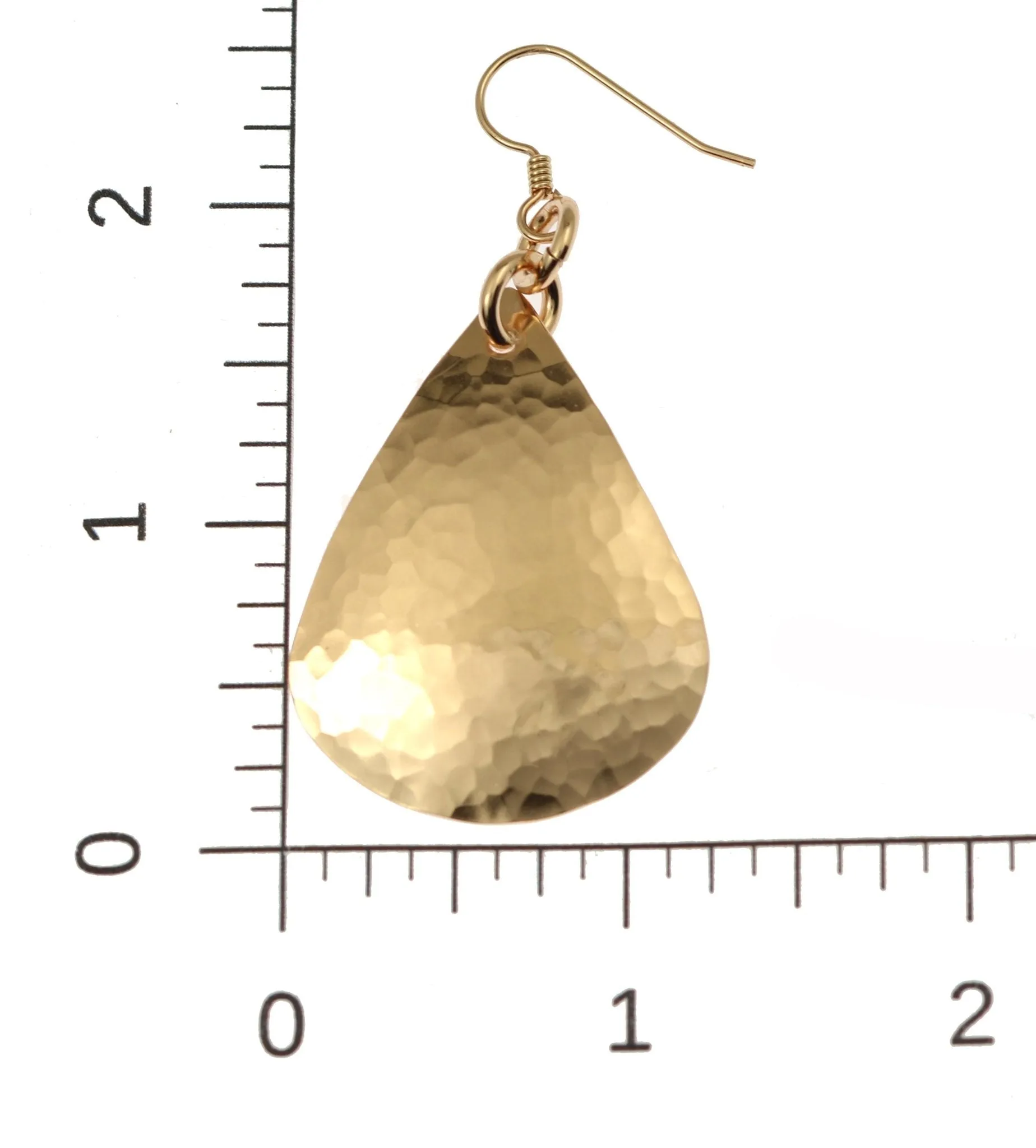 Large Hammered Bronze Teardrop Earrings