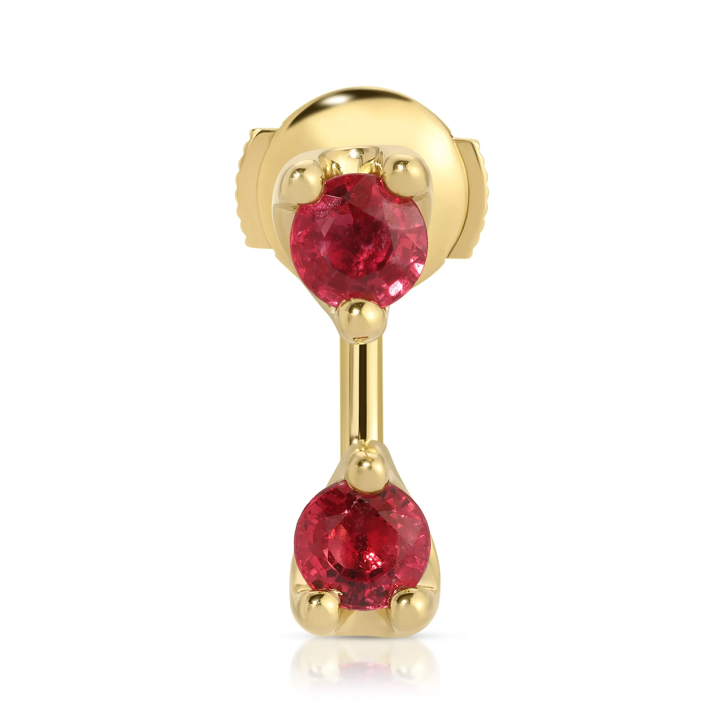 LARGE ROUND RUBY ORBIT EARRING