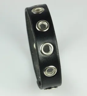Leather Bracelet, Row of Eyelets