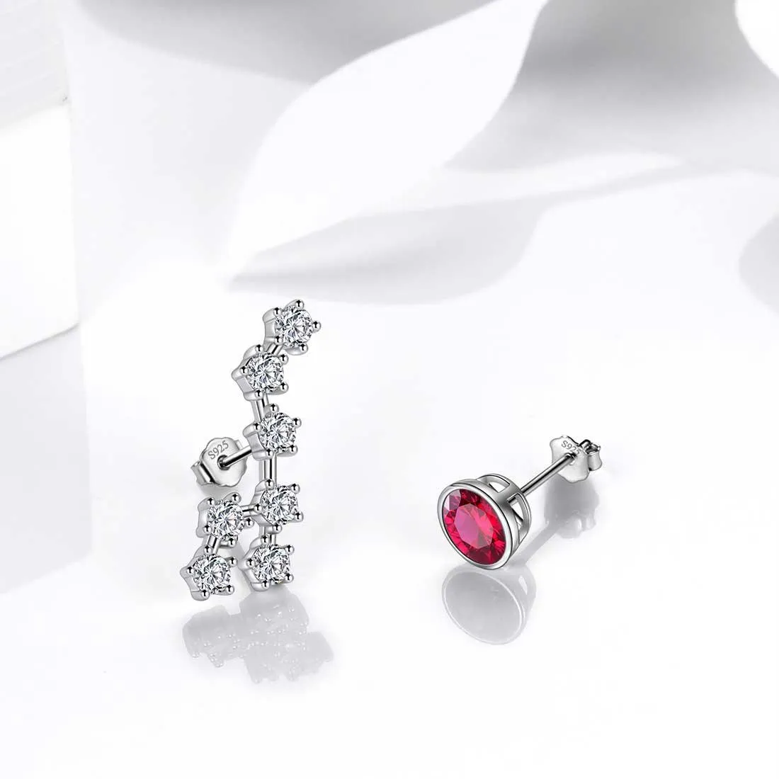 Leo Earrings July Birthstone Zodiac Studs Women Girls Jewelry Birthday Gift