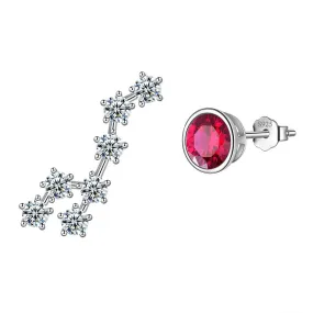 Leo Earrings July Birthstone Zodiac Studs Women Girls Jewelry Birthday Gift