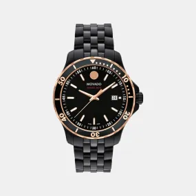 Men Quartz Analog Black Dial Stainless Steel Watch 2600186
