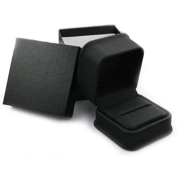 Men's Beveled Black Tungsten Wedding Band Brushed Center  - 8mm