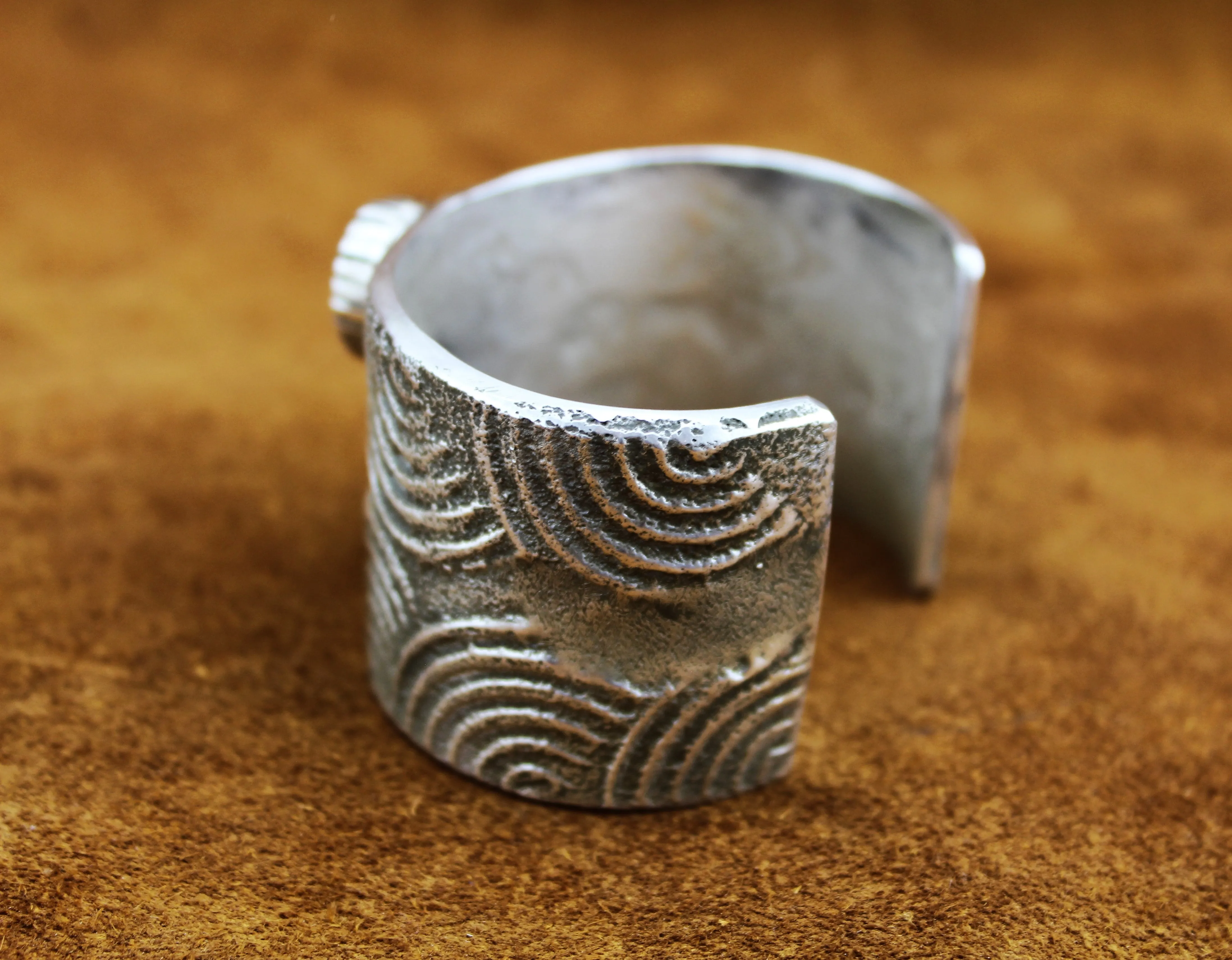 Merlin James Tufa Cast Sterling Turquoise Bracelet