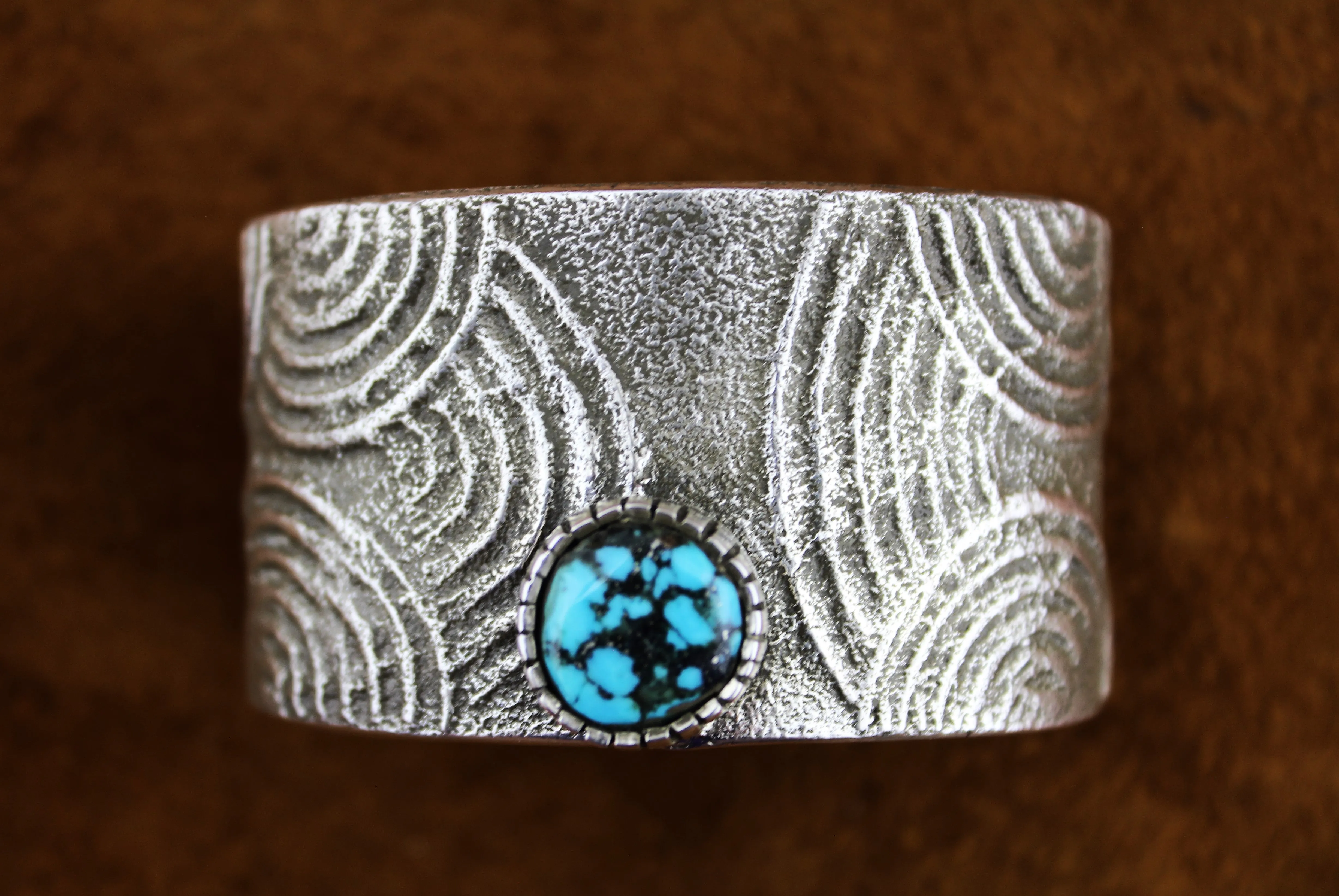 Merlin James Tufa Cast Sterling Turquoise Bracelet