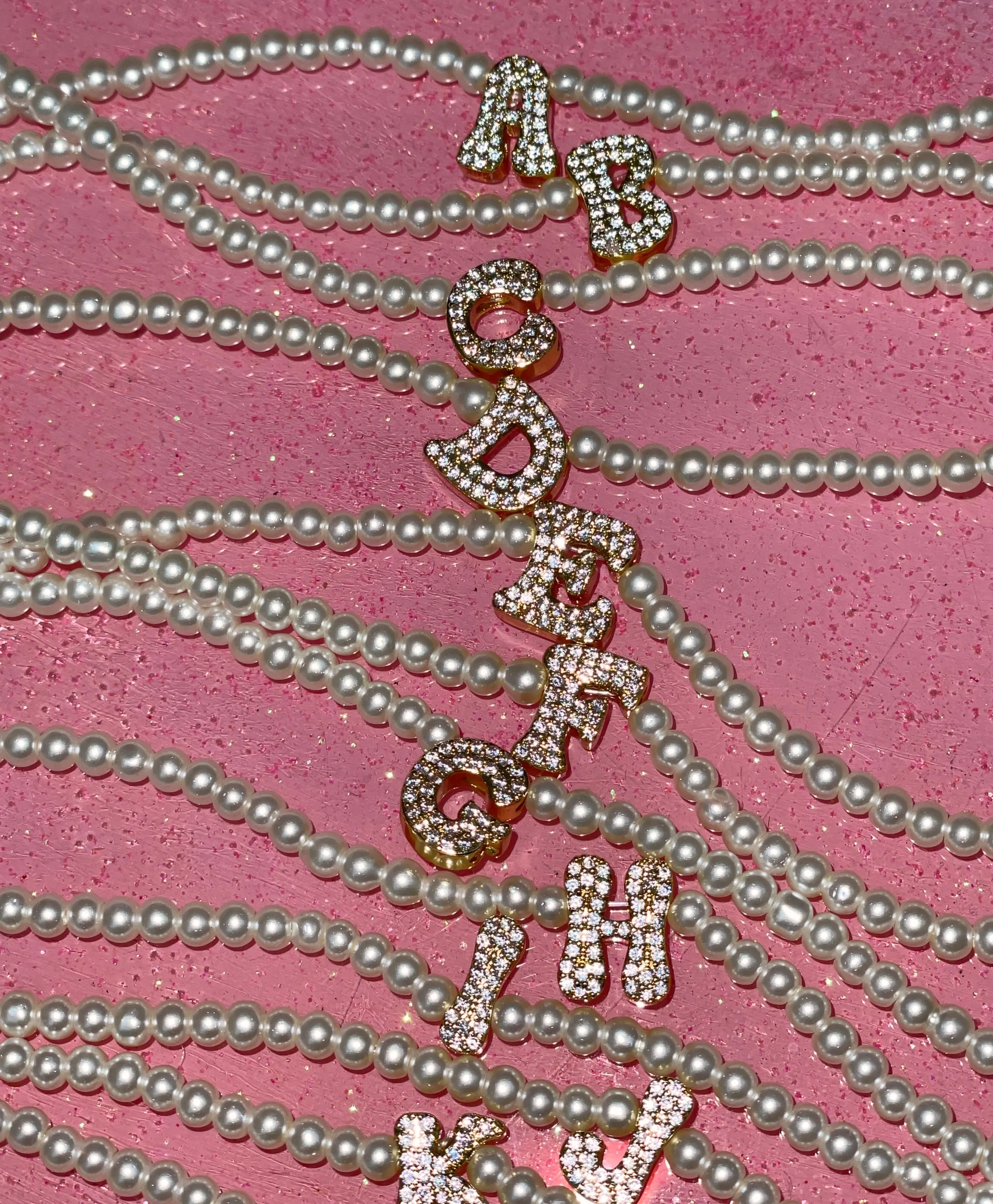 MICROPAVE INITIAL PEARL NECKLACE