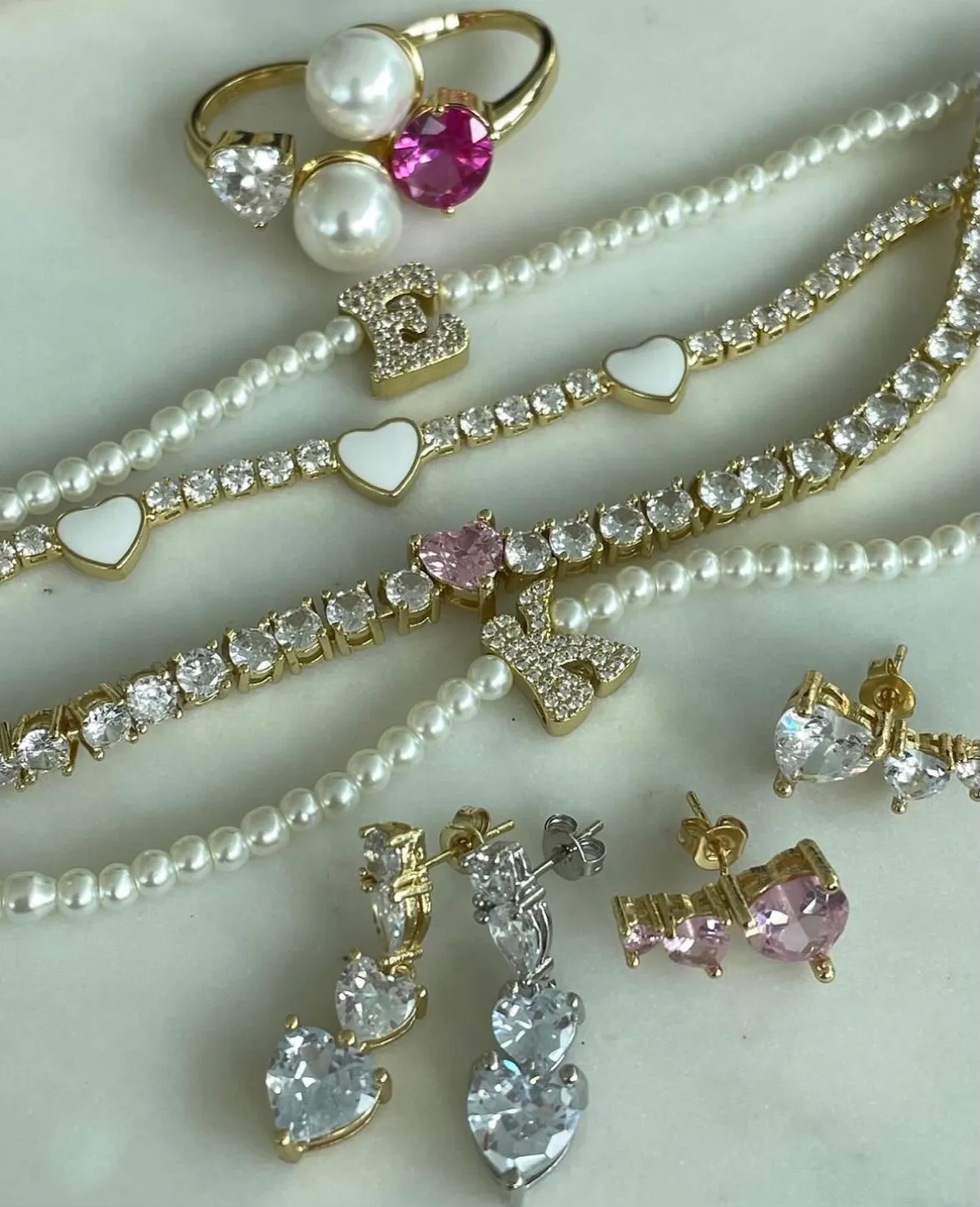 MICROPAVE INITIAL PEARL NECKLACE