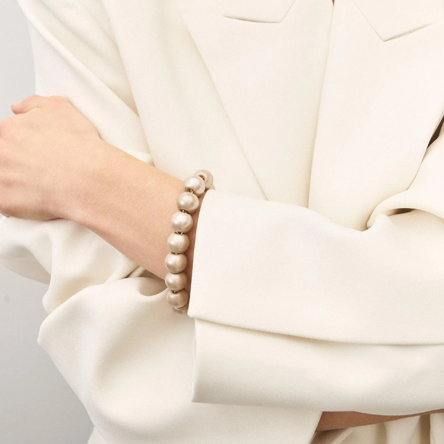 Mini Beads Bracelet Champagner Pearl