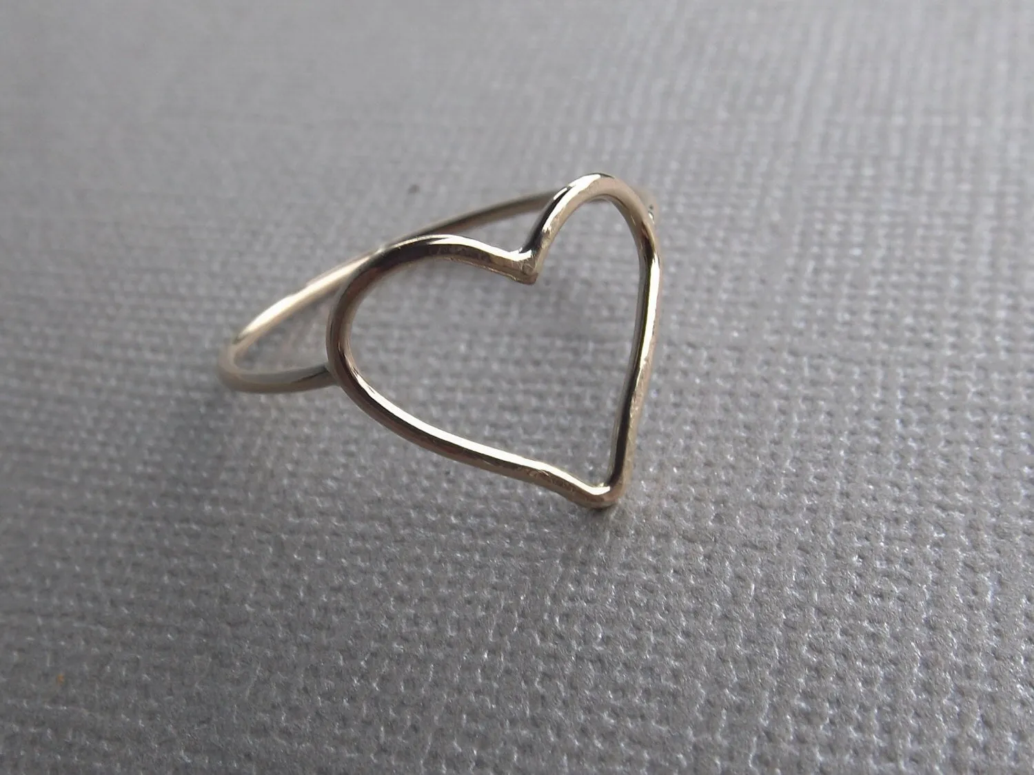 Minimalist Heart Ring, Gold Ring, Stacking Ring, Heart Ring, Open Heart Ring, Heart Rings, Artsy Heart Ring, Gift
