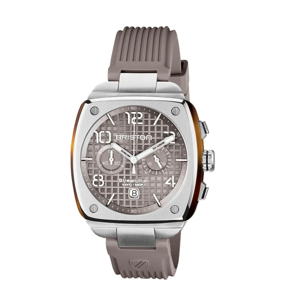MONTRE BRISTON - STREAMLINER URBAN CHRONO ACIER ET ACÉTATE – TAUPE