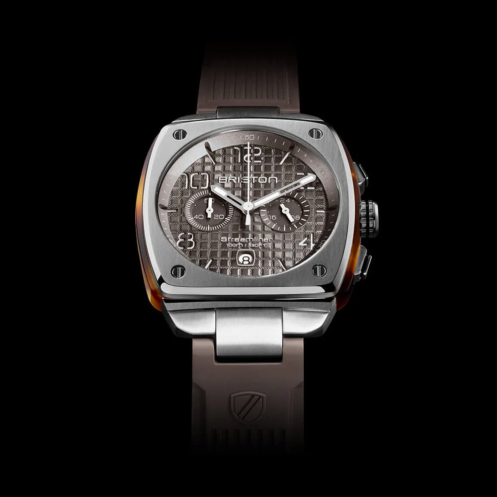 MONTRE BRISTON - STREAMLINER URBAN CHRONO ACIER ET ACÉTATE – TAUPE