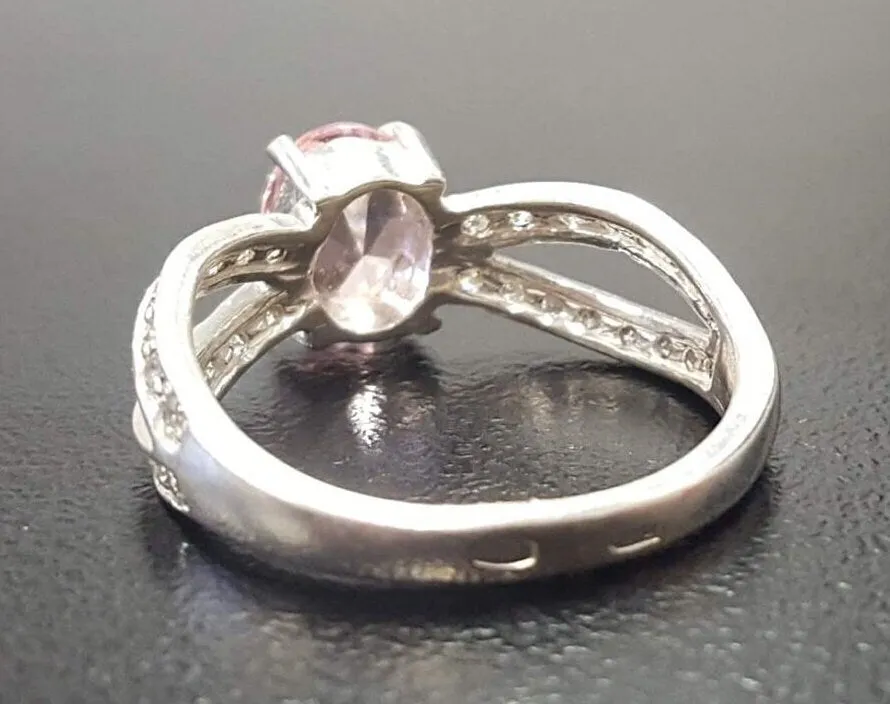 Morganite Ring - Pink Engagement Ring - Split Shank Ring