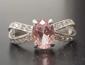 Morganite Ring - Pink Engagement Ring - Split Shank Ring