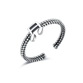 Music Note Rings 925 Sterling Silver Music Note Jewelry for Women Unique Minimalist