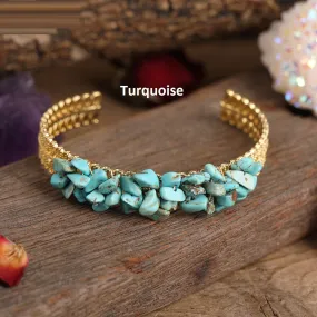Natural Stone Cuff Bangle Bracelet