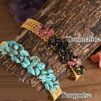 Natural Stone Cuff Bangle Bracelet