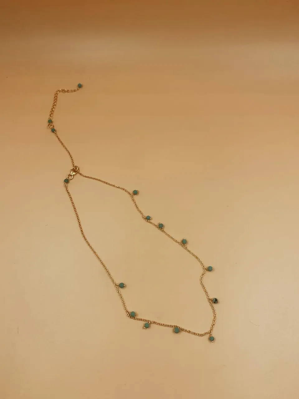 Nebula Turquoise Droplet Choker Necklace | 18kt Solid Gold