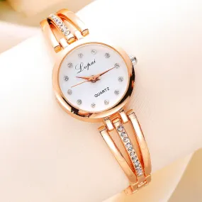 New Lvpai Fashion 2017 Luxury Rhinestone Watches Women Stainless Steel Quartz Watch For Ladies Dress Watch Gold Bracelet Clock