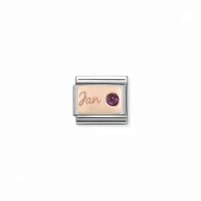 Nomination Composable Link January, Garnet Stone, 9K Rose Gold