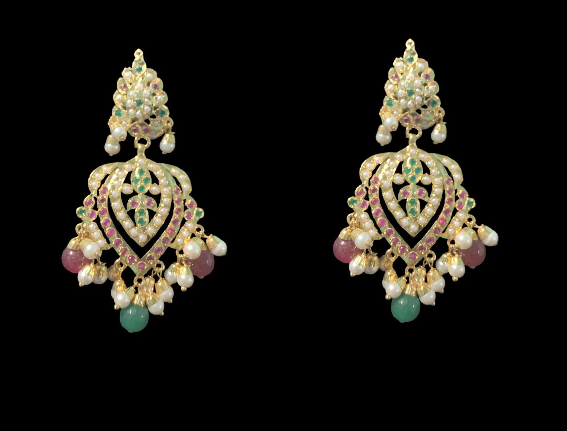 NS329 Taseen necklace set in ruby emerald ( SHIPS IN 4 WEEKS )
