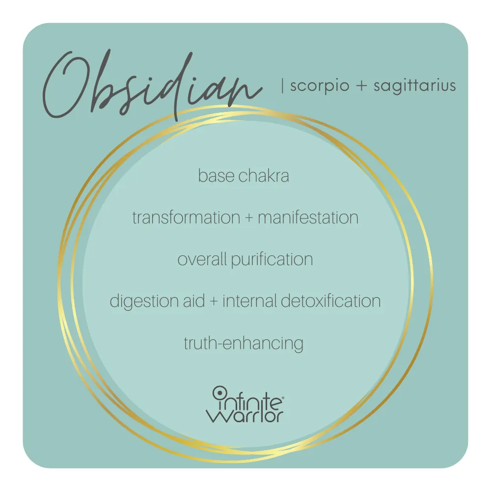 Obsidian Crystal Bracelet | Matte Snowflake