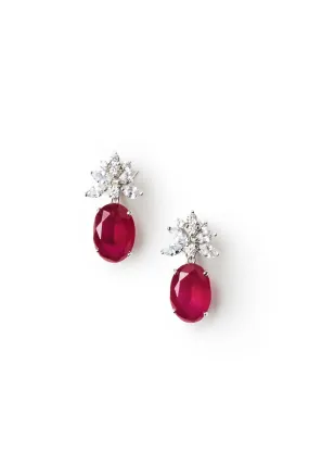 Oval Ruby Earrings