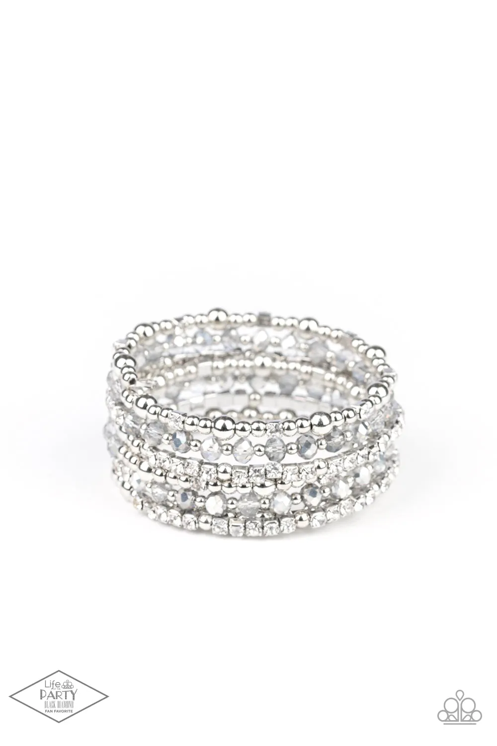Paparazzi ICE Knowing You Silver Rhinestone 2020 Empower Me Pink Exclusive Bracelet