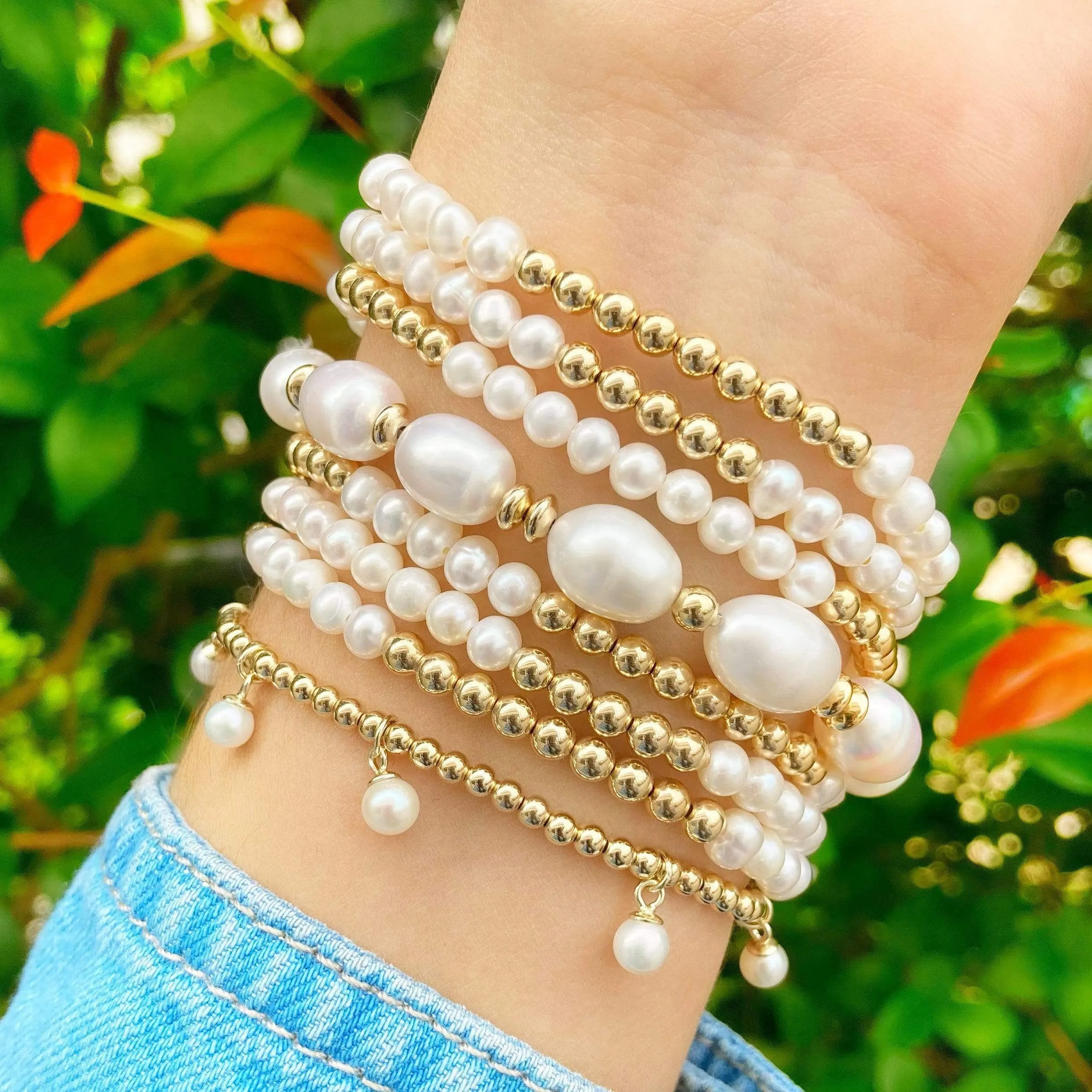 Party of 6 | Freshwater Pearl Bracelet Set