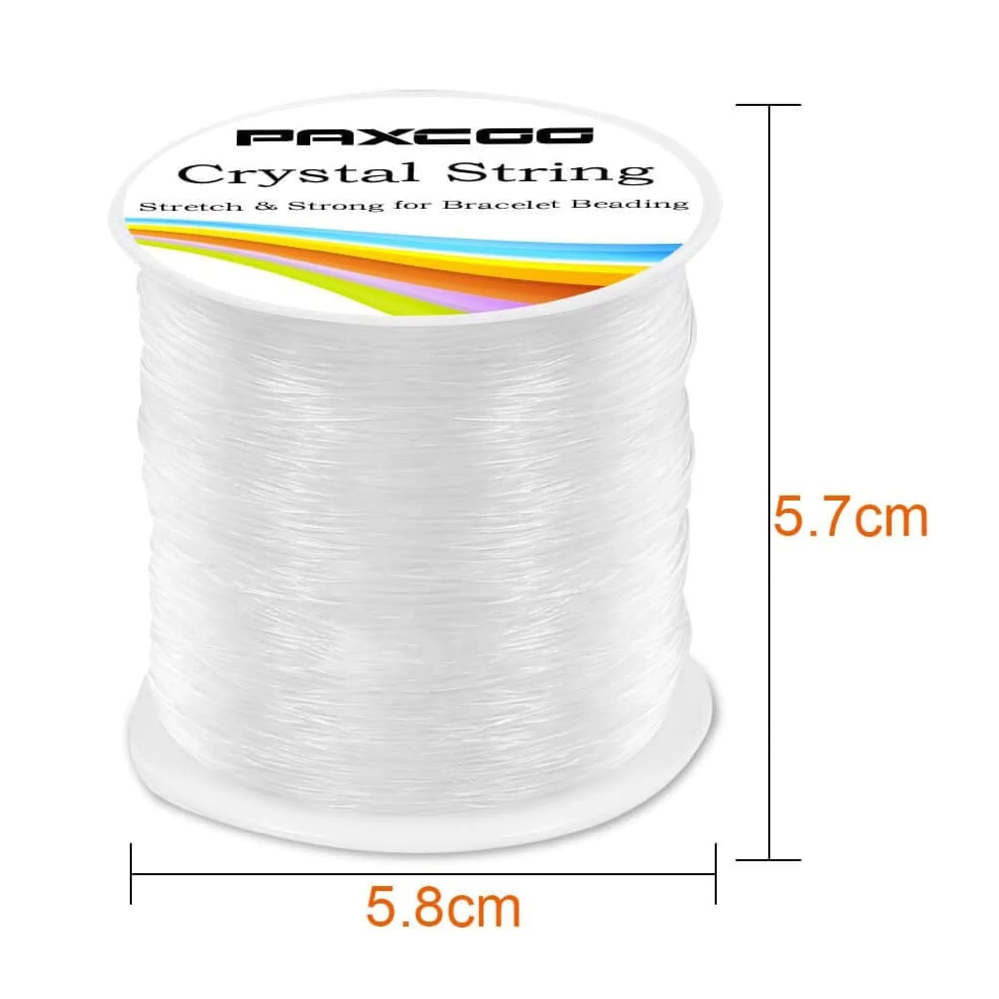 Paxcoo 0.8mm Elastic Cord, Elastic Bracelet Cord Crystal Beading Cord Jewelry Making (120m)