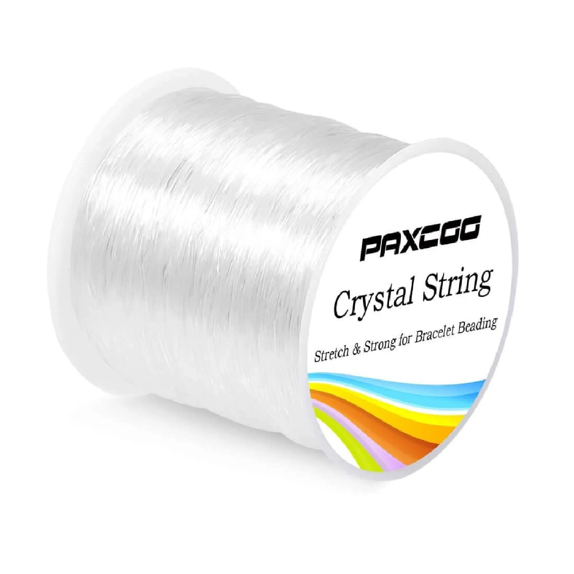 Paxcoo 0.8mm Elastic Cord, Elastic Bracelet Cord Crystal Beading Cord Jewelry Making (120m)