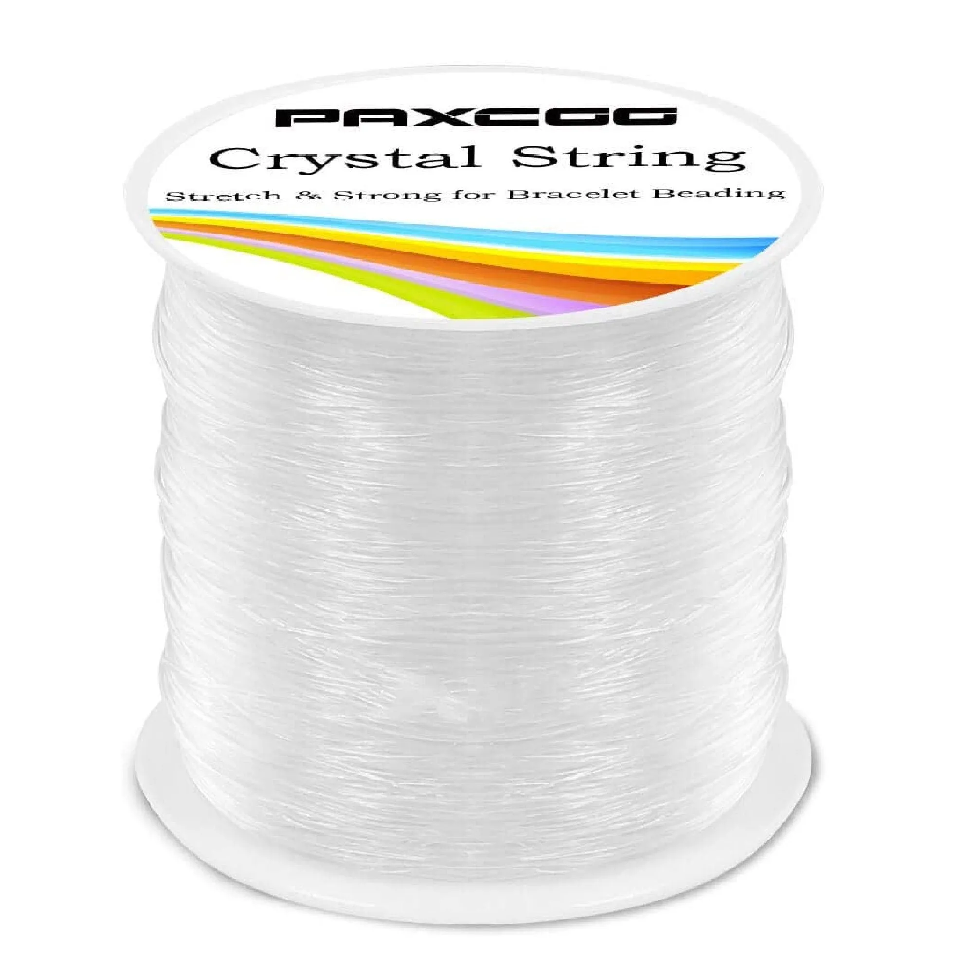 Paxcoo 0.8mm Elastic Cord, Elastic Bracelet Cord Crystal Beading Cord Jewelry Making (120m)