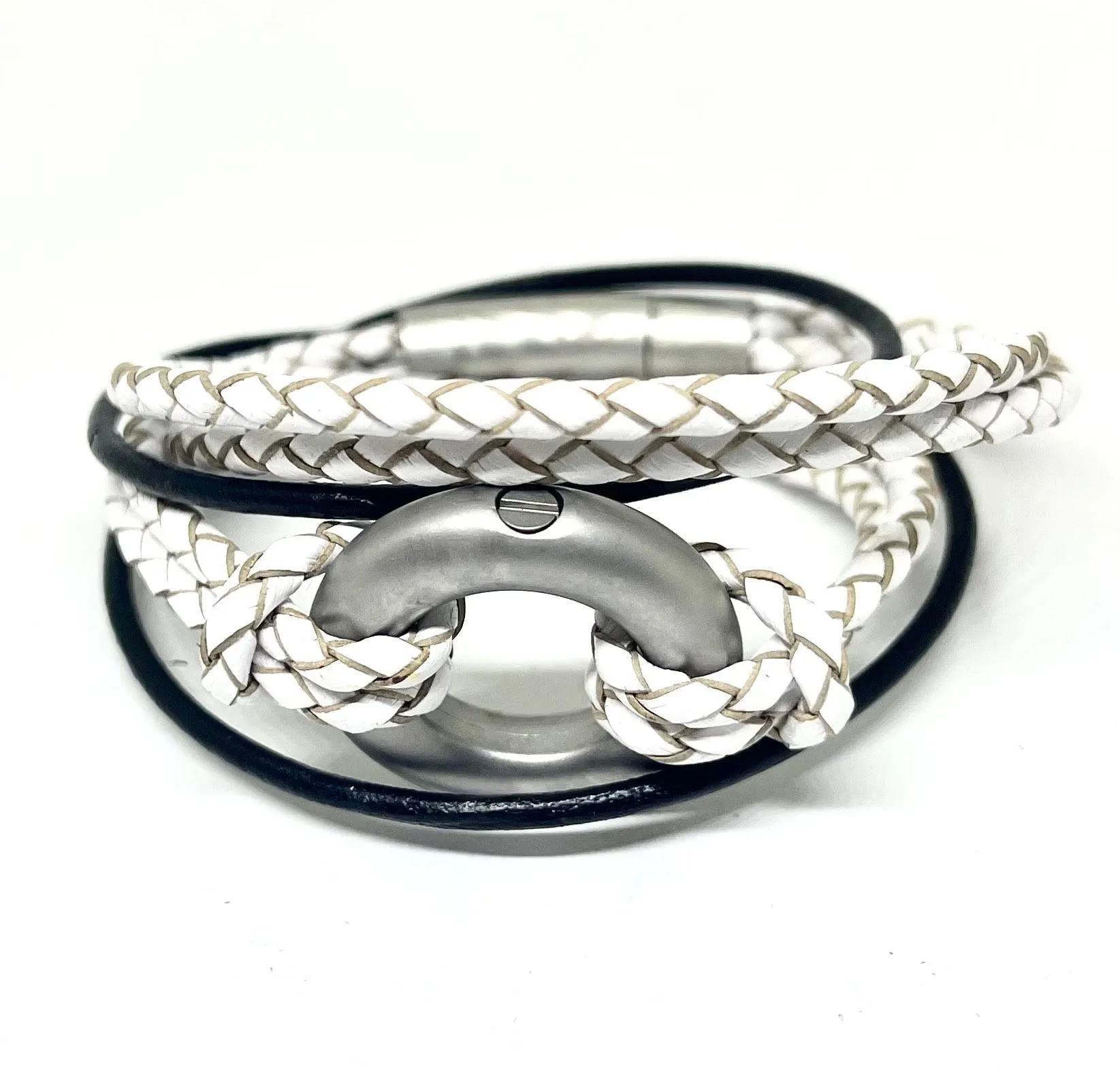 Pearl Double Wrap, Multi Leather Memorial Urn Bracelet