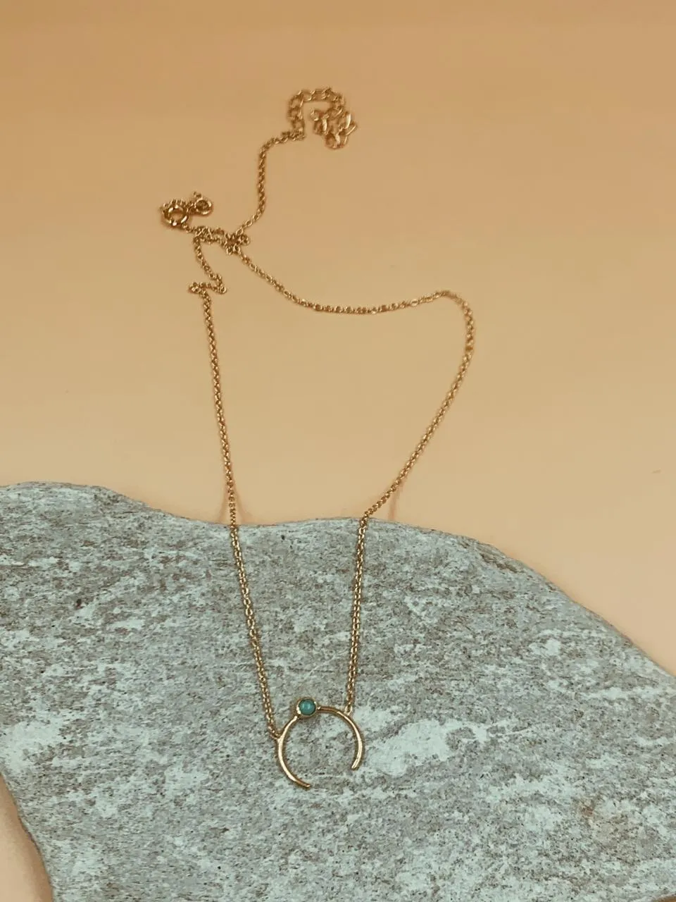 Pixie Turquoise Dot Horn Necklace
